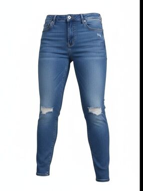 Mudd Women's Medium Blue Distressed High-Rise Skinny Jeans
